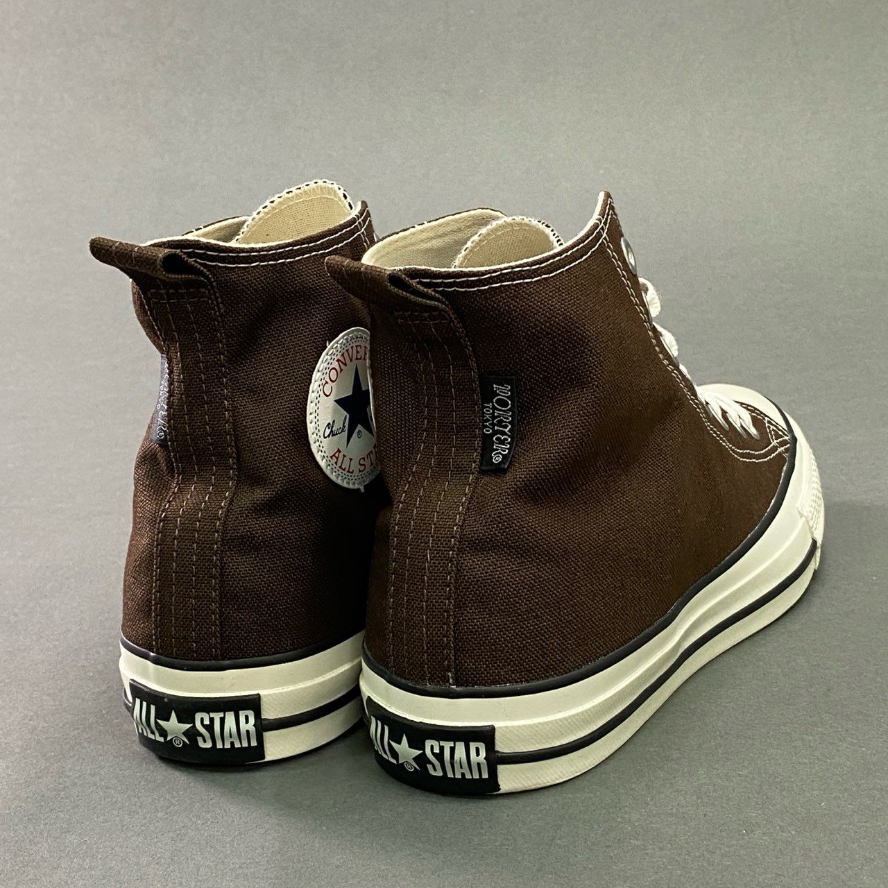 11c25 【極美品】 CONVERSE × PORTER コンバース ポーター オールスター ハイ ハイカットスニーカー シューズ スモーキー コーデュラダック生地 1SD501 26.0cm ブラウン メンズ