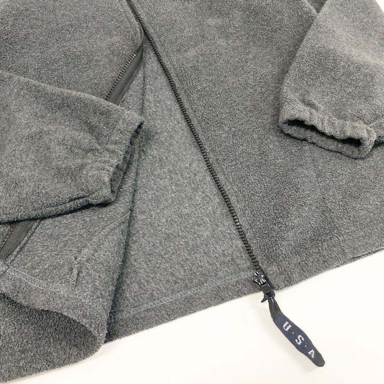 44h26 the ennoy professional ザエンノイプロフェッショナル ロゴ刺繍 フリースジャケット USA製 Mサイズ ダークグレー メンズo07t