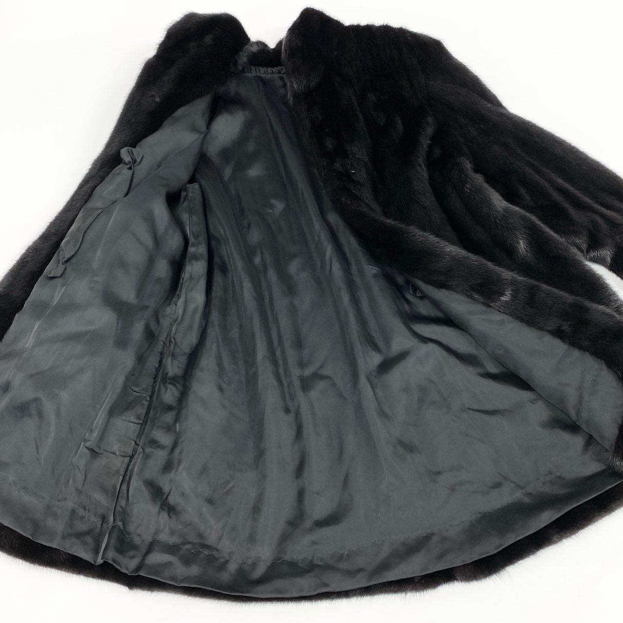 53e2 SAGA MINK サガミンク 銀サガ ダークミンク ミンクコート ロングコート 最高級毛皮 毛皮コート MINK FUR F フリーサイズ ブラック系