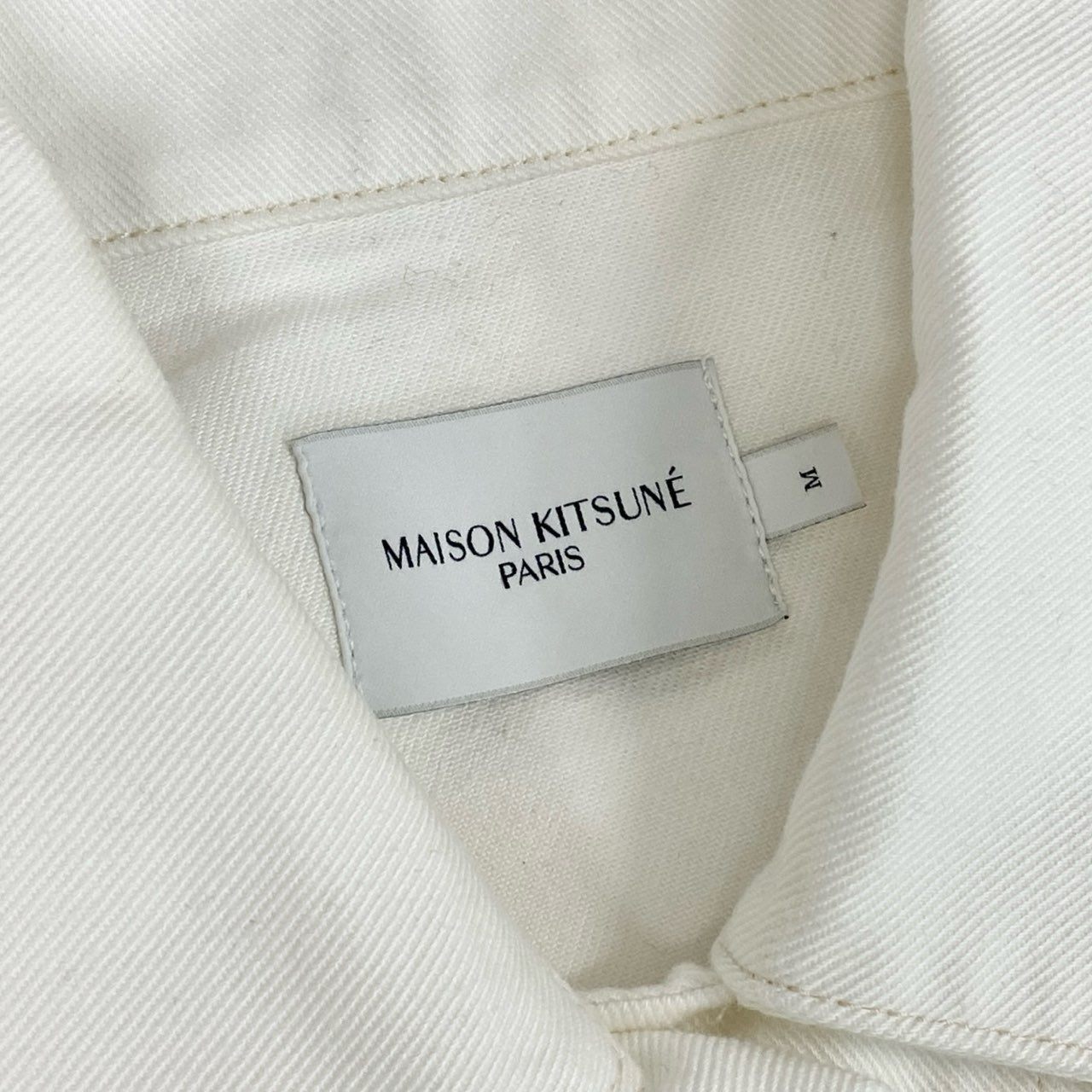Hc2 MAISON MITSUNE メゾンキツネ ホワイトデニムジャケット サイズM ホワイト メンズ 男性用 アウターk02i