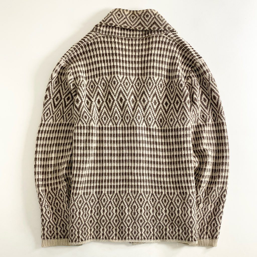 9e21 Gabriele Pasini ガブリエレパジーニ イタリア製 ショールカラー ニット カーディガン トップス 長袖 ロングスリーブ Mサイズ ブラウン系 リネン コットン