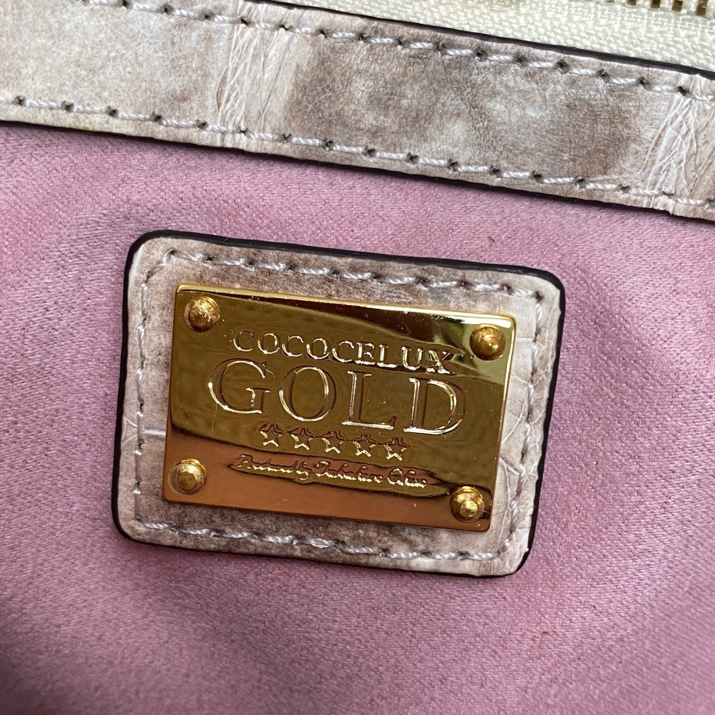 De18 【極美品】定価122万 COCOCELUX GOLD ココセリュックス ゴールド 最高級5スター 2way ヒマラヤクロコ ハンドバッグ ショルダーバッグ クロコダイルレザー レディース 鞄