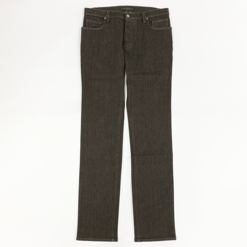 7f8 《新品保管品》 ETRO エトロ デニムパンツ カラーデニム ボトムス 6ポケット 34 ブラウン系 コットン ポリウレタン メンズ 紳士服 イタリア製