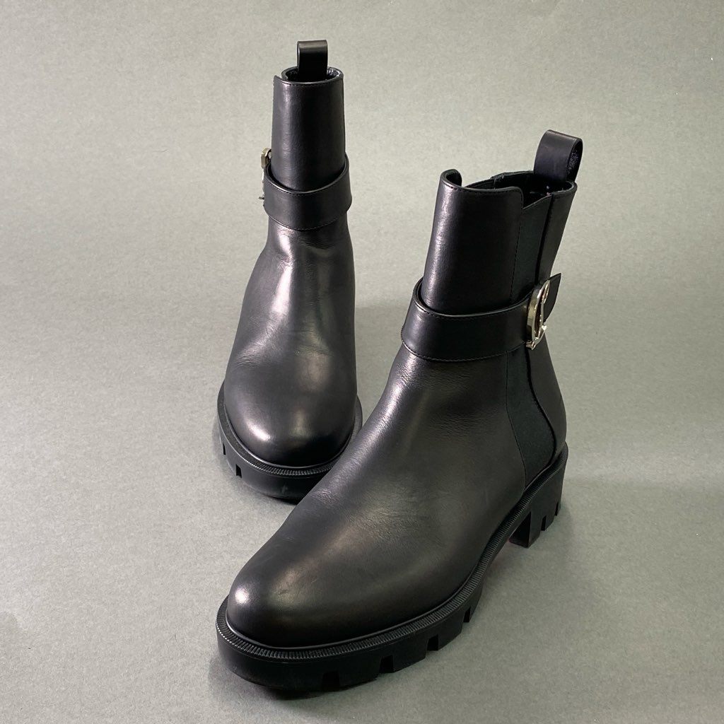 1f7 【現行品】 2025SS Christian Louboutin クリスチャンルブタン Chelsea Booty Lug チェルシーブーツ サイドゴアブーツ サイズ39 ブラック レディース 女性用 靴