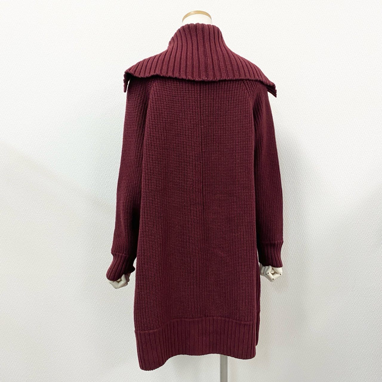 35l27 FOXEY NEW YORK フォクシー ニューヨーク 40010 Knit coat ニットコート ロングカーディガン レッド ウールカシミヤ レディース 日本製