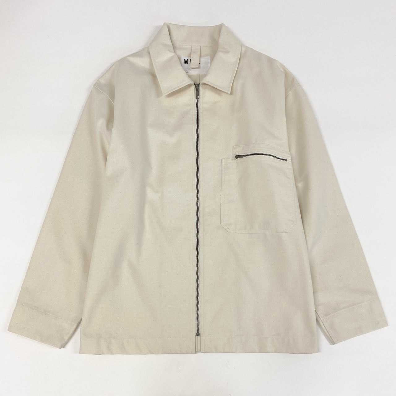 40h24 《極美品》MHL. MARGARET HOWELL エムエイチエル マーガレットハウエル コットンジャケット ブルゾン ジップアップジャケット 596-3225509 Lサイズ アイボリー メンズ 男性用k02i