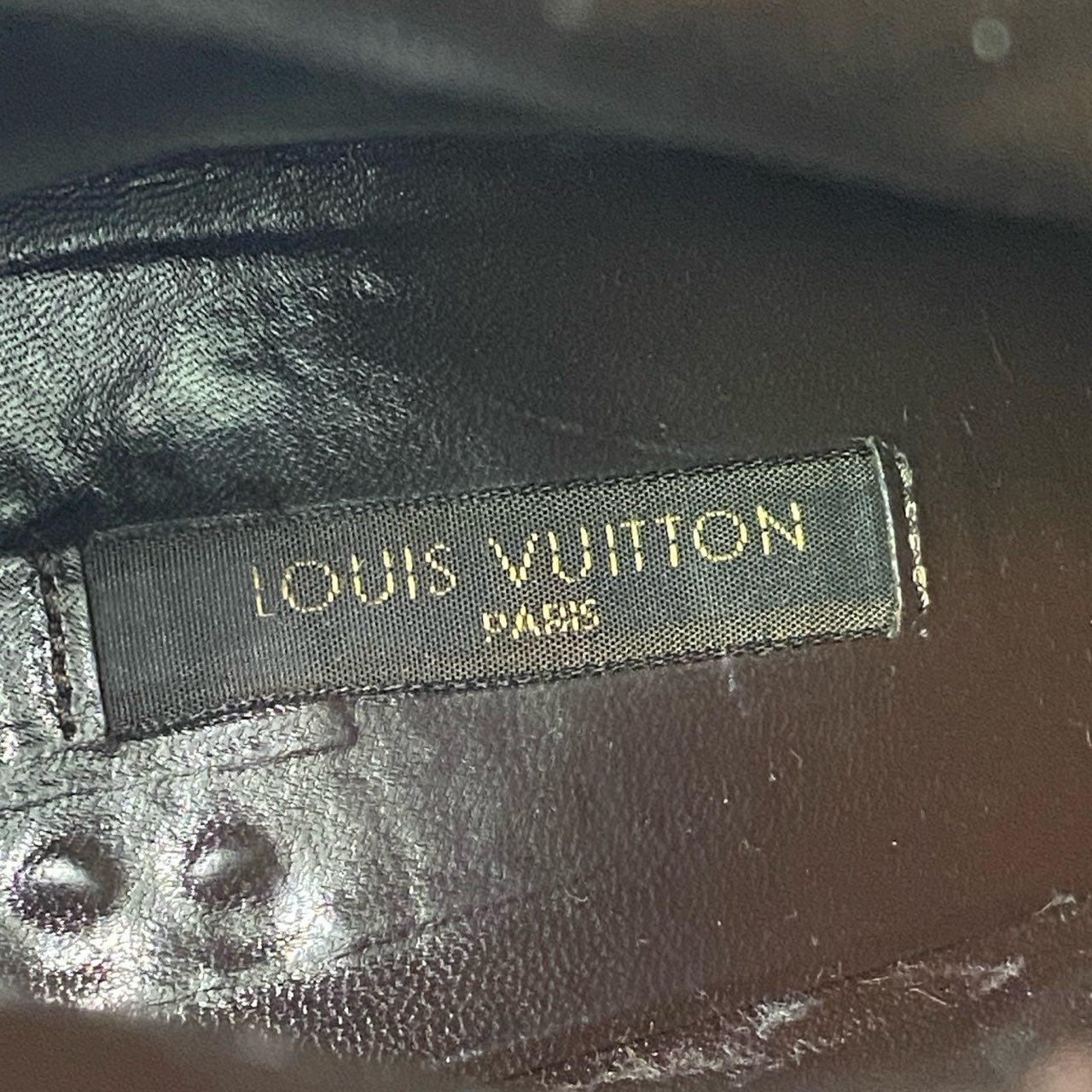 3f8 LOUIS VUITTON ルイヴィトン LV モノグラム ショートブーツ 37 ブラウン ブーティ シューズ イタリア製 箱付き