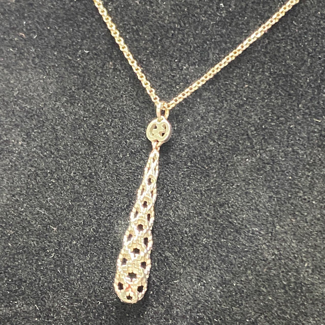 a6 GUCCI グッチ Au750 ホワイトゴールド ディアマン GGロゴ ネックレス K18WG レディース ファインジュエリー