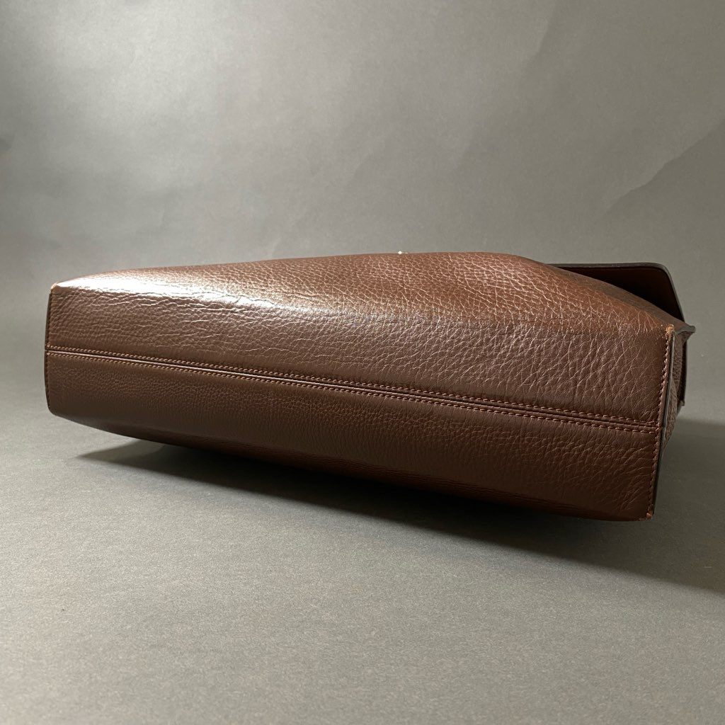 Df29 Ermenegildo Zegna エルメネジルド ゼニア レザー ブリーフケース ビジネスバッグ ブラウン Leather オフィス イタリア製