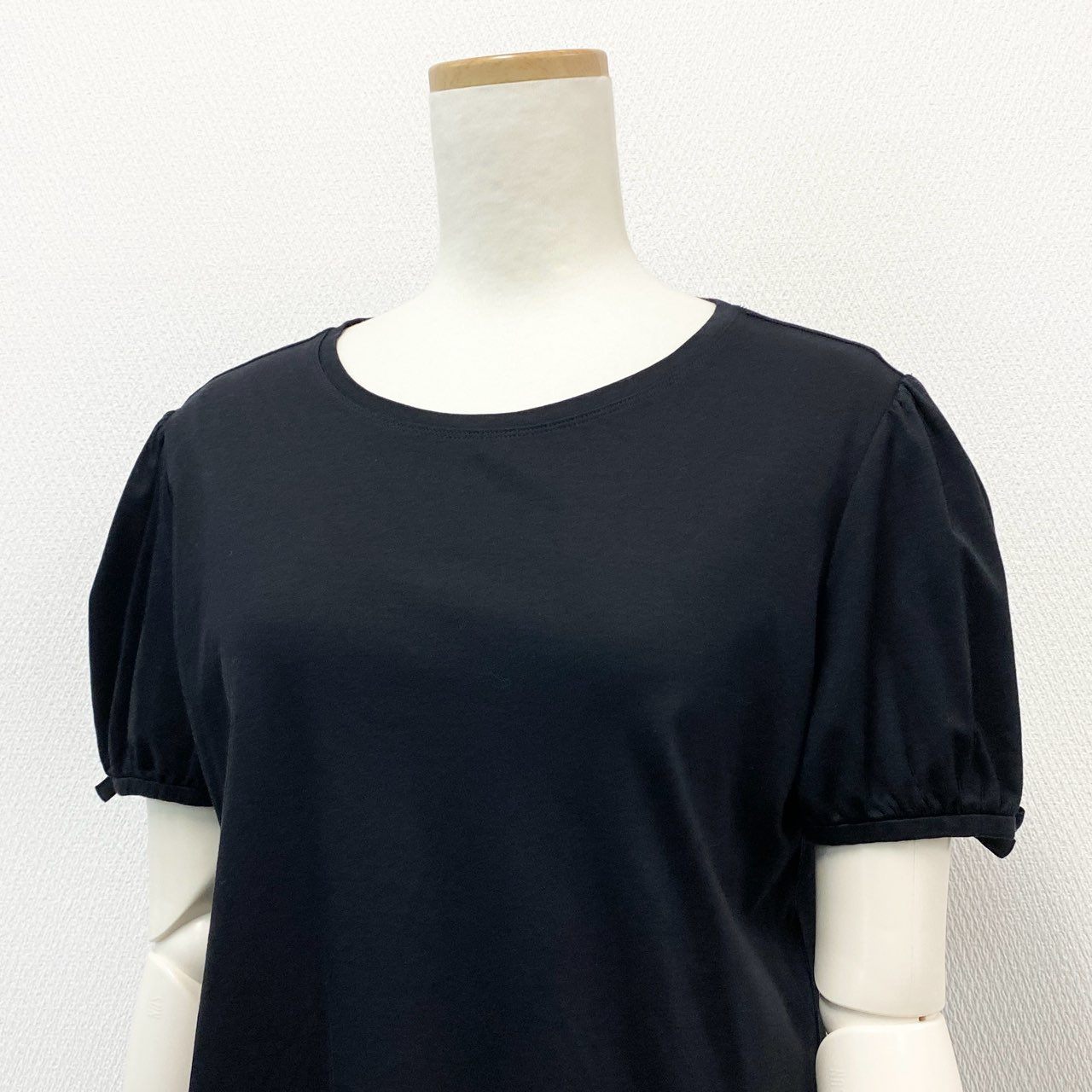 5c21 FOXEY NEW YORK フォクシーニューヨーク プチリュバンTシャツ 半袖Tシャツ 薄手カットソー トップス コットン混 袖リボン 40928 42 L ブラック