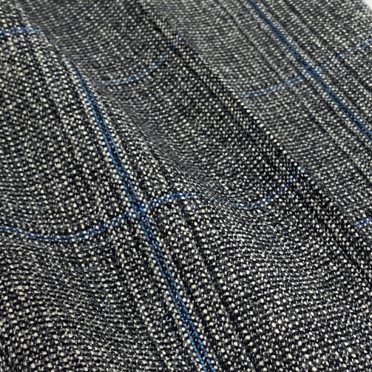 1c20 《美品》 DAL CUORE ダルクオーレ シングルスーツ セットアップ グレー ブルー チェック メンズu02t