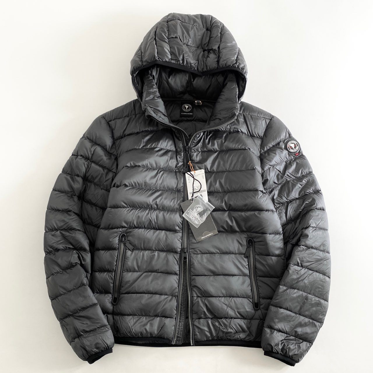 85h28 《美品》 タグ付 定価¥53,000 CAPE HORN ケープホーン SHINY CLIPPER ダウンジャケット アウター 51550 50 グレー ナイロン