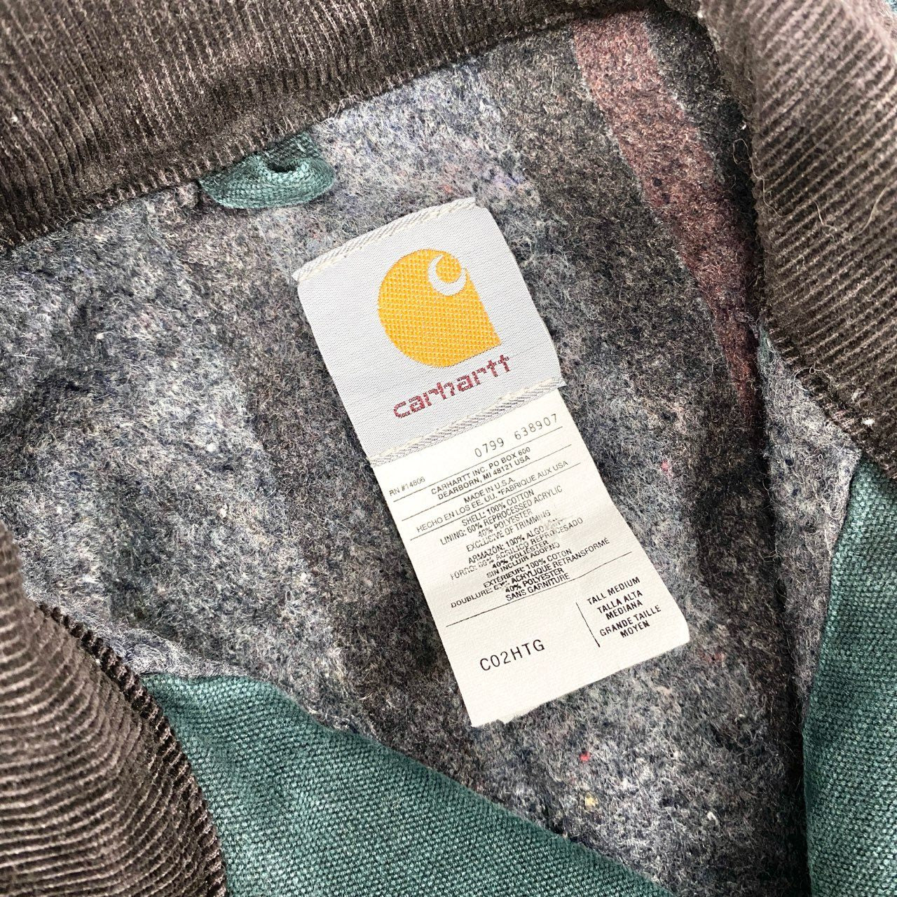 33g23 Carhartt カーハート Michigan Chore Coat ミシガンチョアコート カバーオール ジャケット USA製 ブランケット C02HTG グリーン メンズ