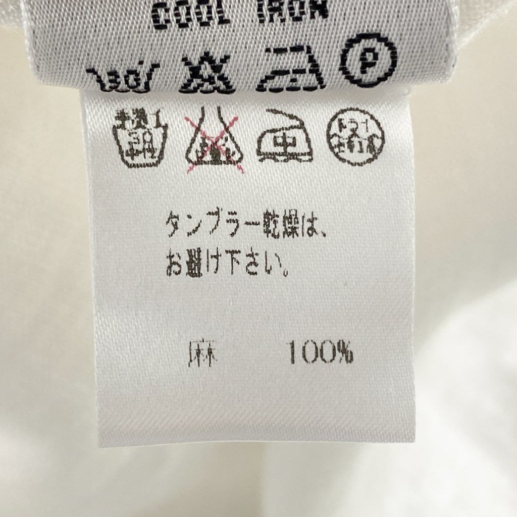 53e1 Loro Piana ロロピアーナ オープンカラー リネンシャツ 42 ホワイト ベージュ LINEN 100% 長袖 イタリア製 麻 春夏 SHIRT