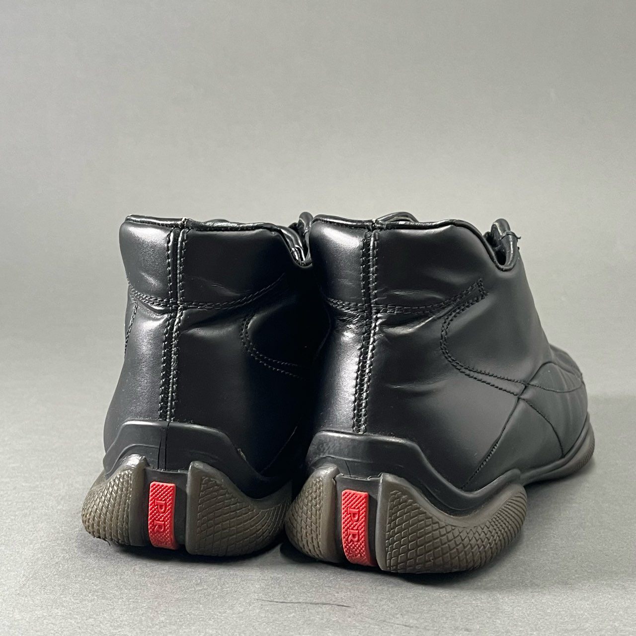 7j1 PRADA SPORT プラダスポーツ レザーハイカットスニーカー シューズ 5 1/2 ブラック レザー