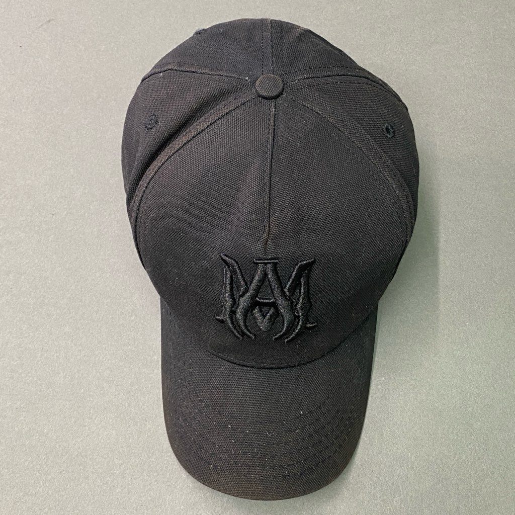 7d6 AMIRI アミリ M.A. Logo Embroidered Baseball Cap キャンバスハット ロゴキャップ SR1XMAH004SAMHDC FREE ブラック