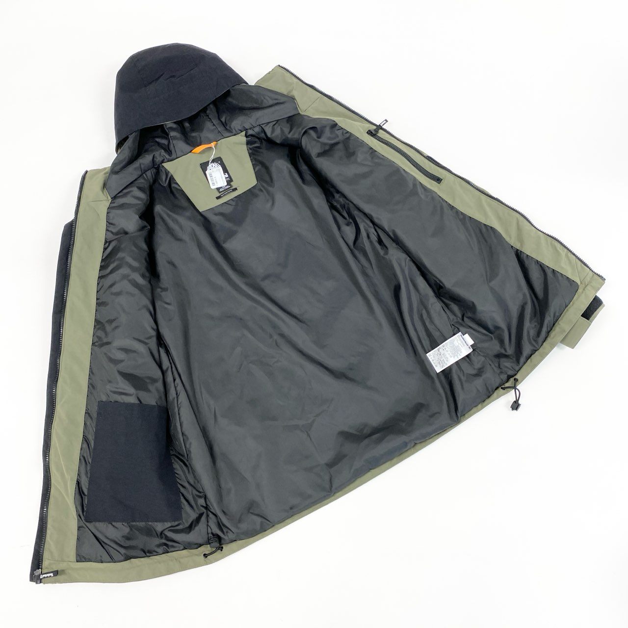 59h28 Timberland ティンバーランド WATER PROOF レインウェア マウンテン ガイド ジャケット ロゴワッペン スノボ TB0A2ADZ S 170 カーキ ブラック ナイロン メンズo07t