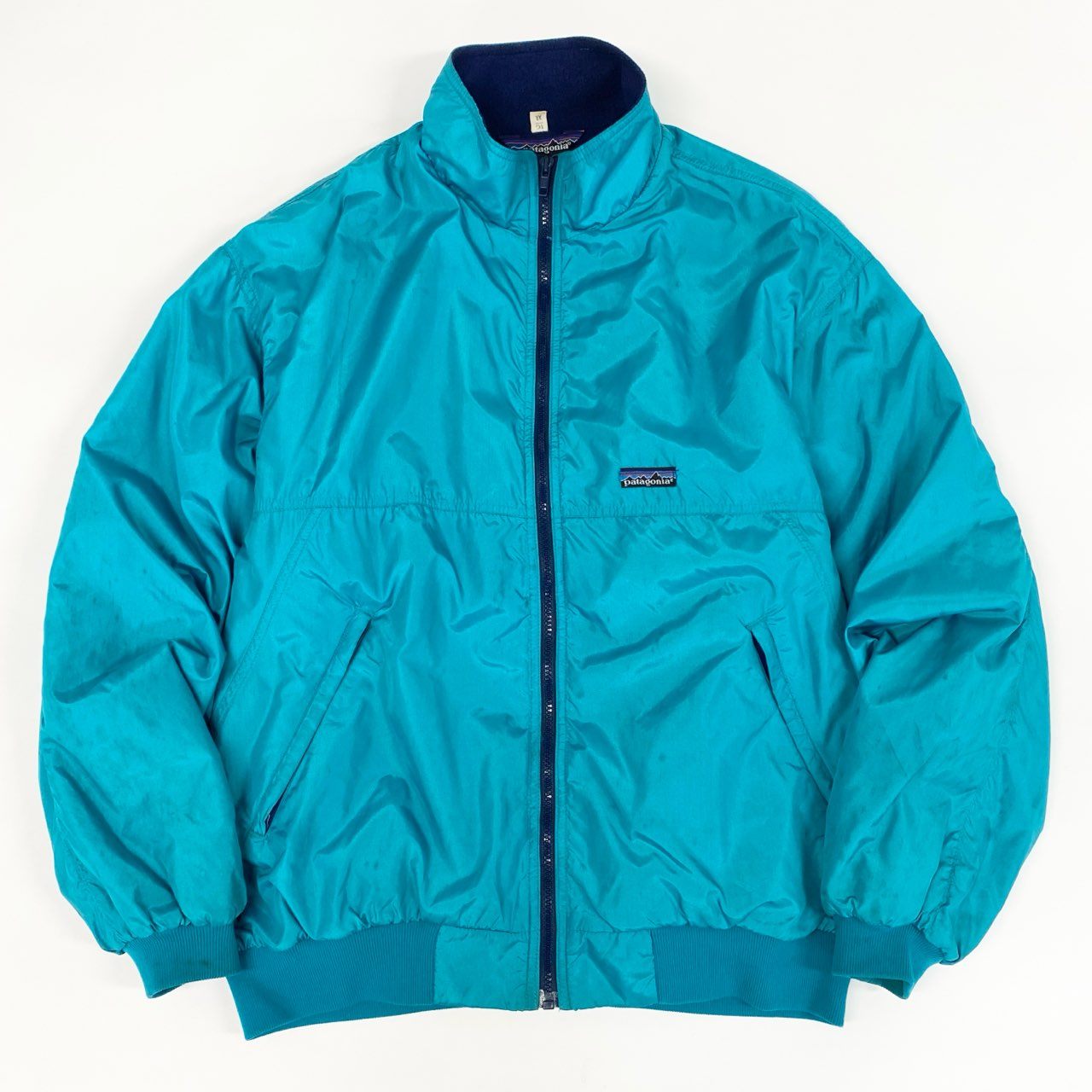 61g23 Patagonia パタゴニア 80s VINTAGE シェルドシンチラジャケット フリースライナー 三角タグ カナダ製 4211 XL グリーン メンズ