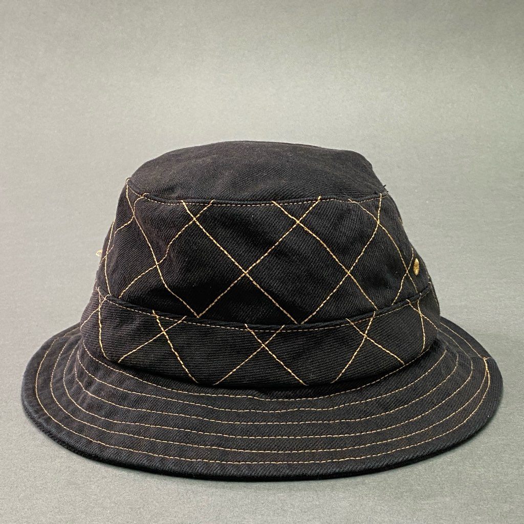 9d5 Supreme シュプリーム Diamond Stitch Crusher Hat バケットハット クラッシャーハット ブランドロゴ M/L ブラック コットン100%