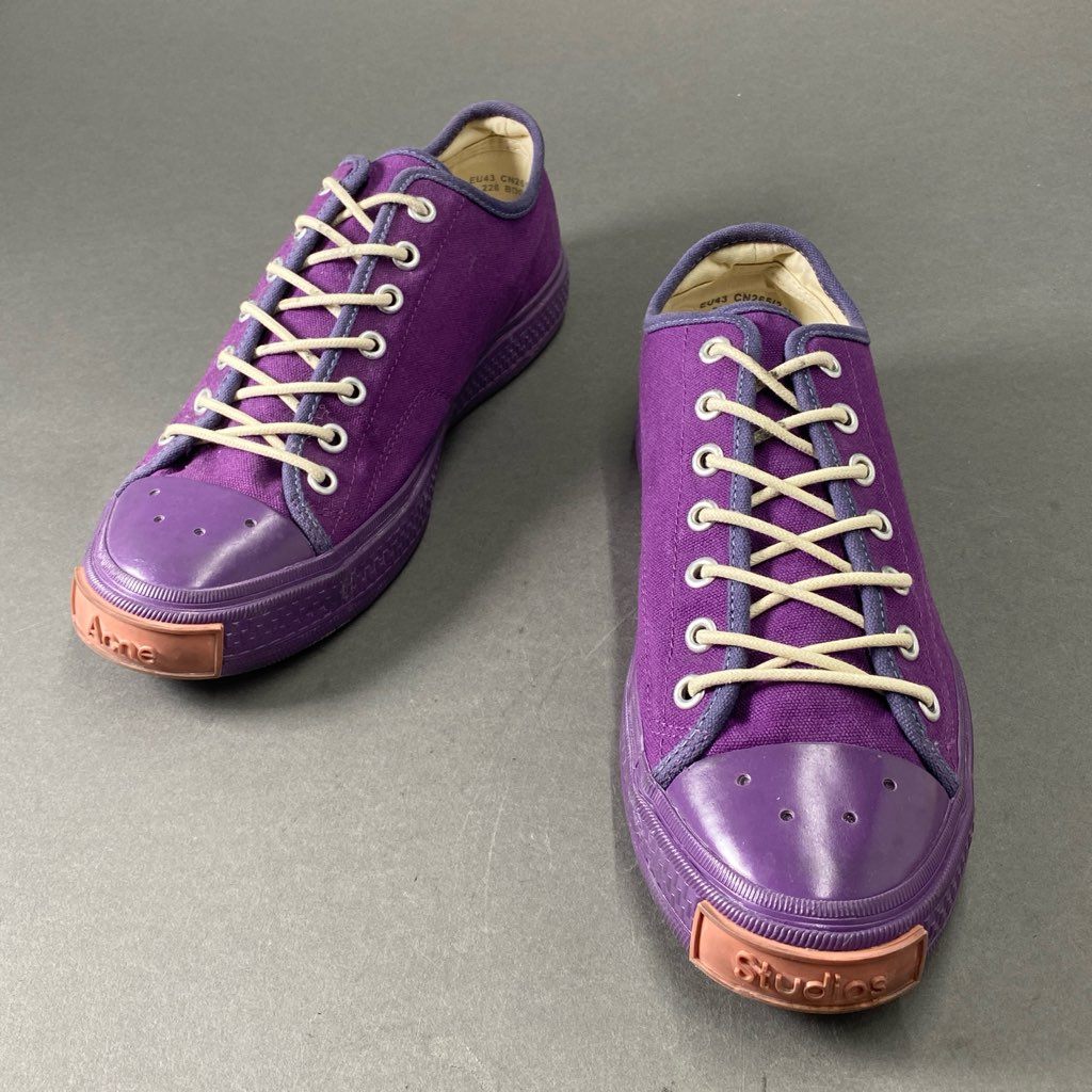 1f2 Acne Studios アクネ ストゥディオス キャンバス ローカットスニーカー EU43 パーカテゴリプル シューズ