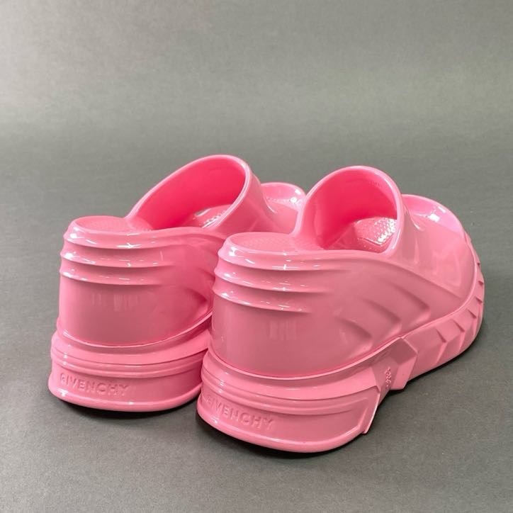 4f4 《美品》 GIVENCHY ジバンシー マシュマロ プラットフォーム サンダル 36 ピンク ラバー 厚底 シューズ 夏