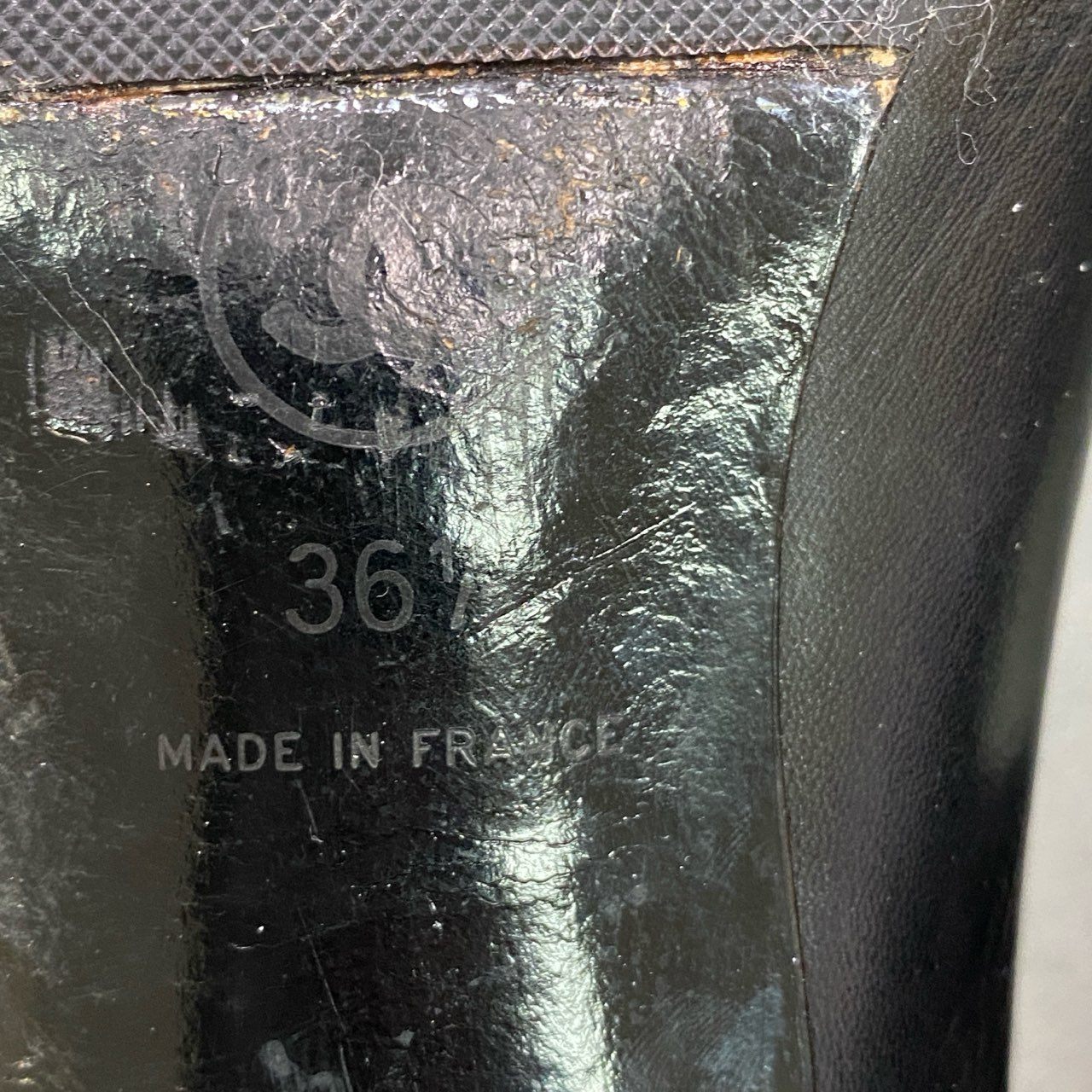 6c19 CHANEL シャネル ヴィンテージ ココマーク ローファー 36 1/2 ブラック レザー シューズ フランス製 箱付き
