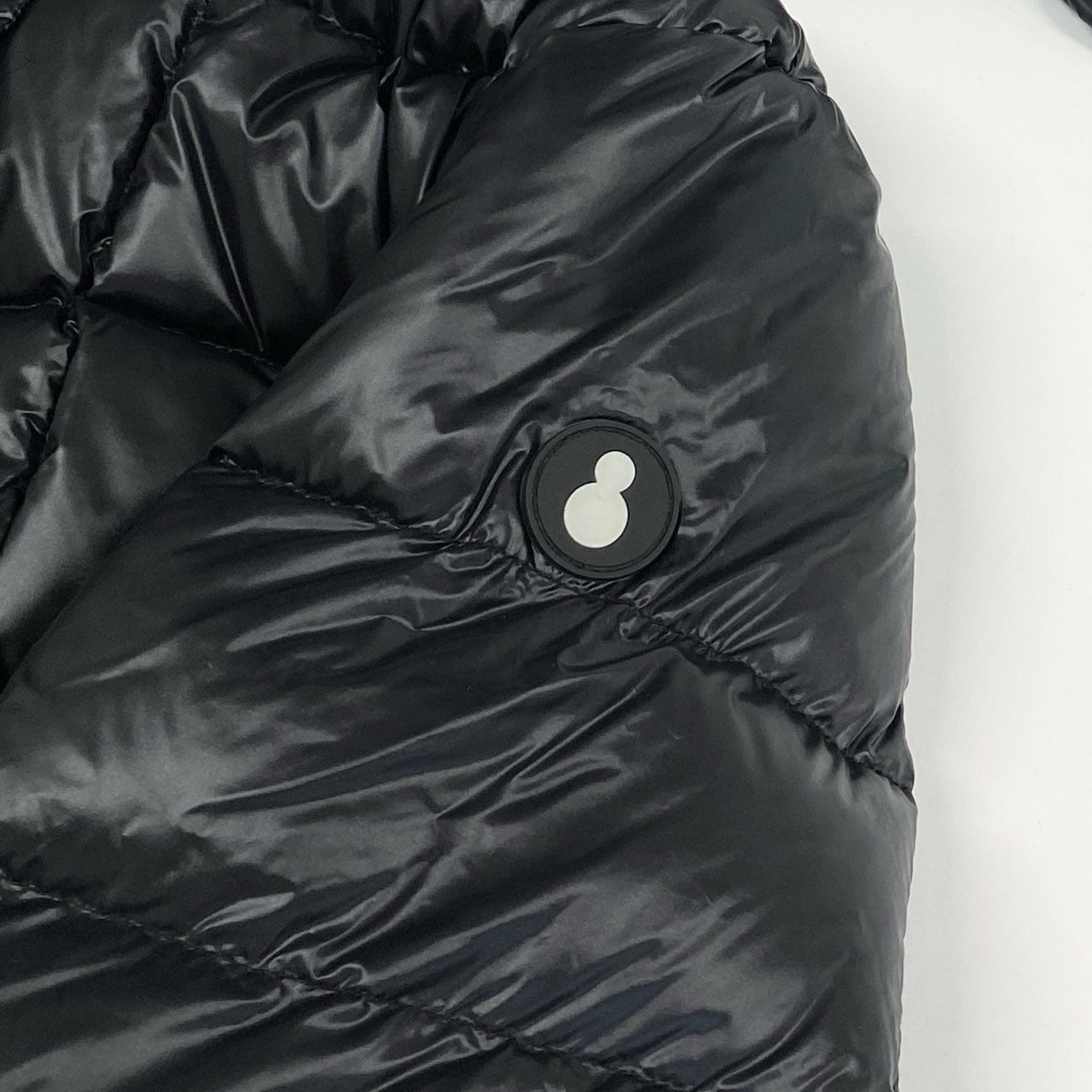 62g24 《未使用》 SNOWMAN NEW YORK スノーマン ニューヨーク レイヤード ダウンコート アウター 軽量ダウン フード付き 65S058 サイズS ブラック ナイロン レディース アウター_