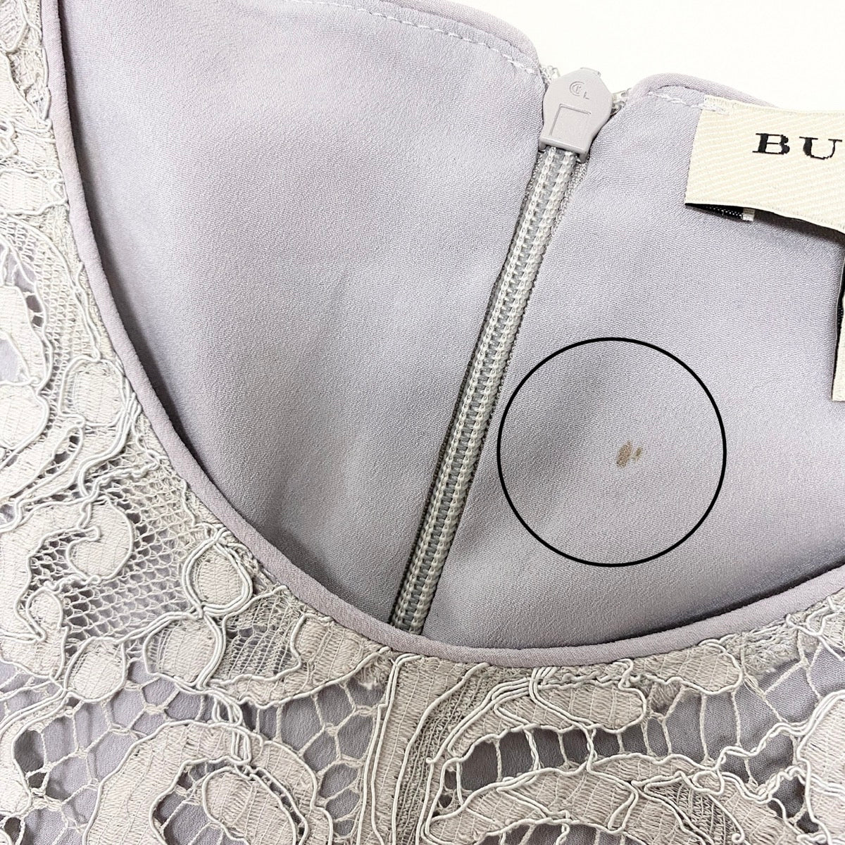 27f17 BURBERRY LONDON バーバリー ロンドン 総レース プルオーバー トップス ブラウス カットソー イタリア製 3977124 38 グレー コットン レディースo07t