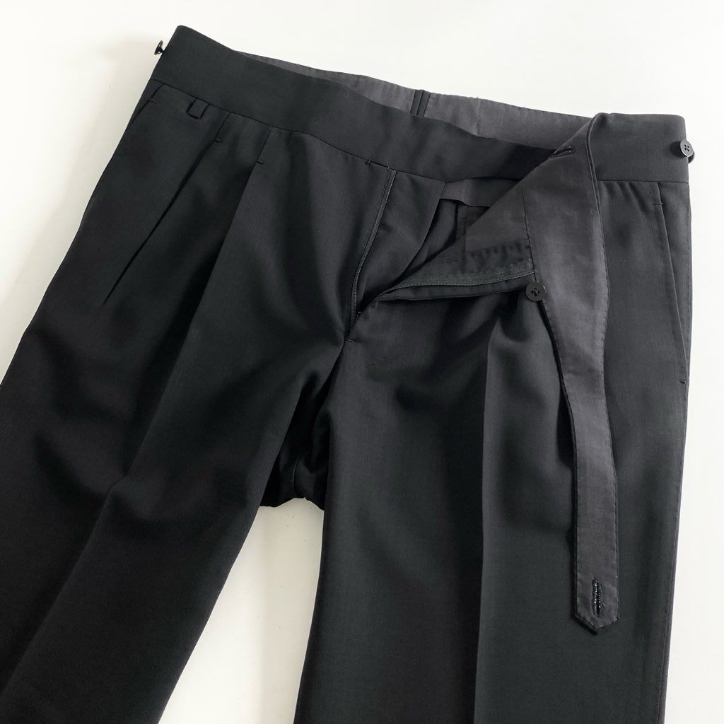 64e5 オーダー品 STRASBURGO ストラスブルゴ × Igarashi Trousers 五十嵐トラウザーズ スリーピーススーツ テーラードジャケット/ジレベスト/スラックスパンツ ブラック ウール100% メンズ 紳士服