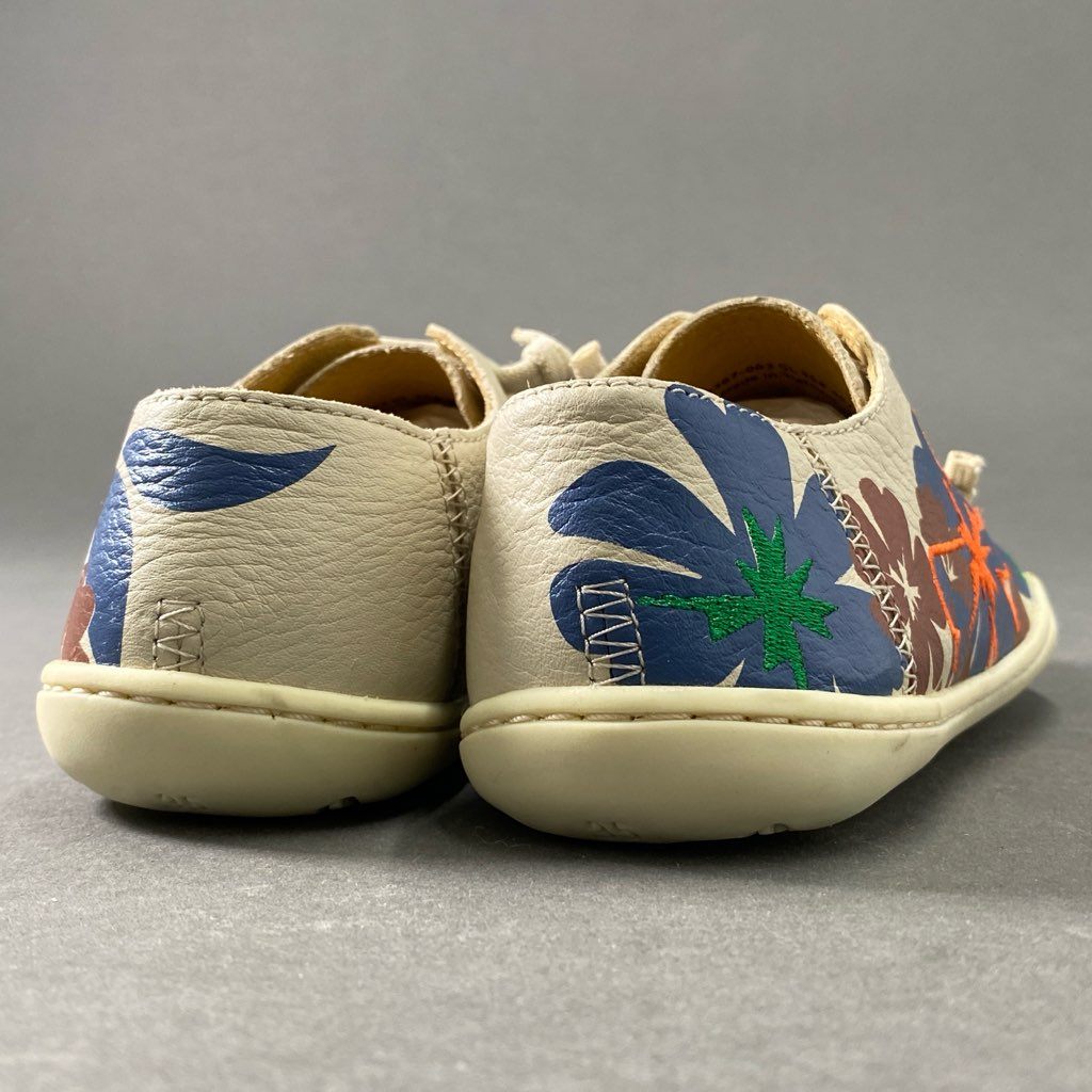 4e16【極美品】CAMPER カンペール TWINS ツインズ フラワープリント Peu Cami ペウカミ レザーシューズ 35 レディース 靴