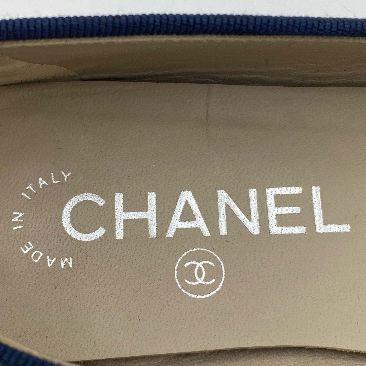 1i4 CHANEL シャネル エナメル バレエシューズ G02819 36 1/2 ブラック ダークブルー パテントレザー フラットパンプス バレリーナ ココマークt18r