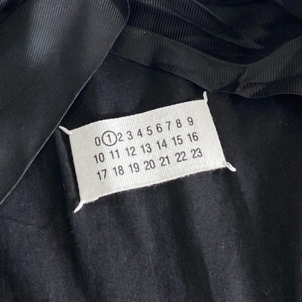 49g6 Maison Margiela メゾンマルジェラ ウールカシミヤ切替 チェスターコート アウター ダブルブレスト 51AA010545203 38 ブラック イタリア製