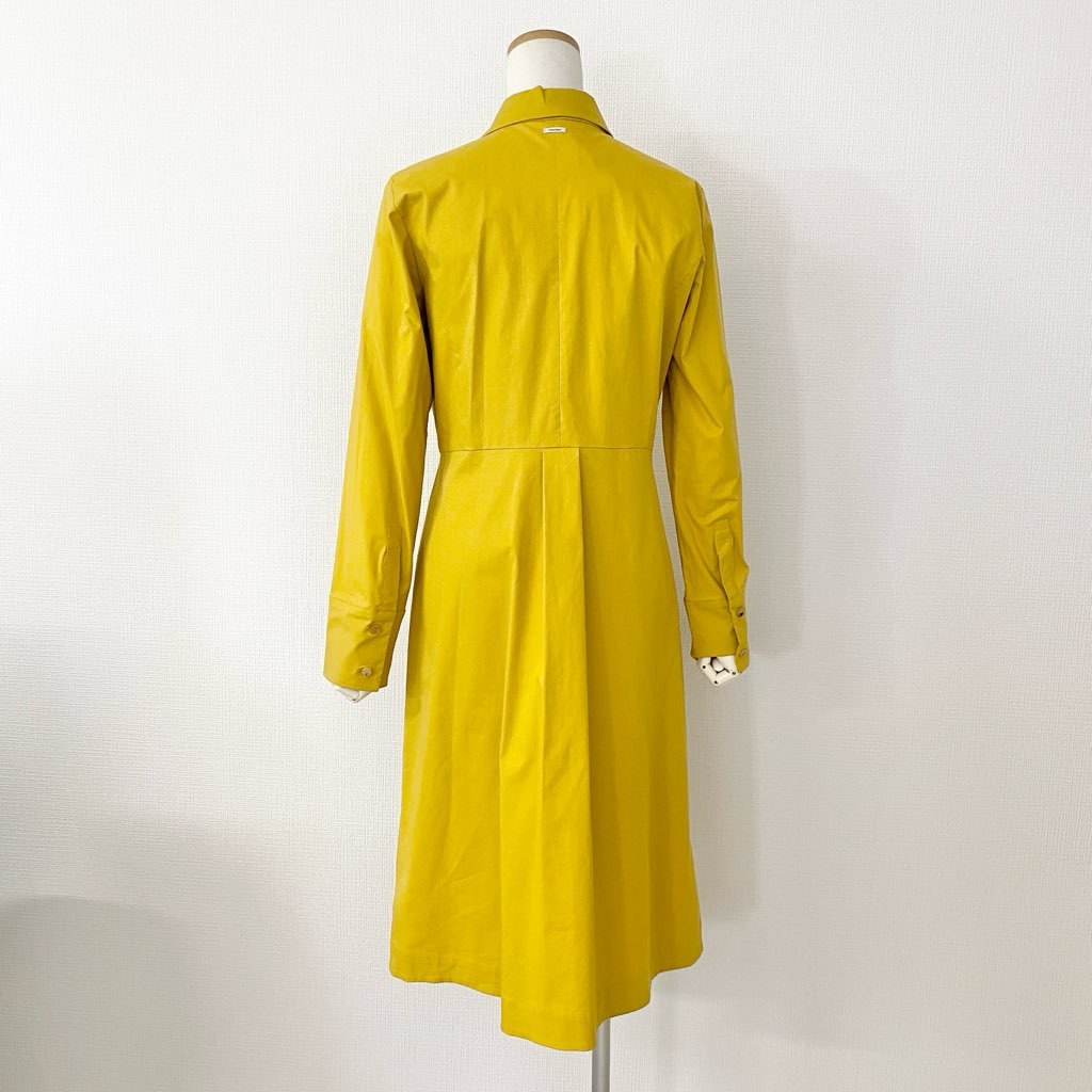 54h9 《未使用保管品》定価¥94,600 S Max Mara エス マックスマーラ マキシ丈 ワークシャツワンピース 38 イエロー ドレス