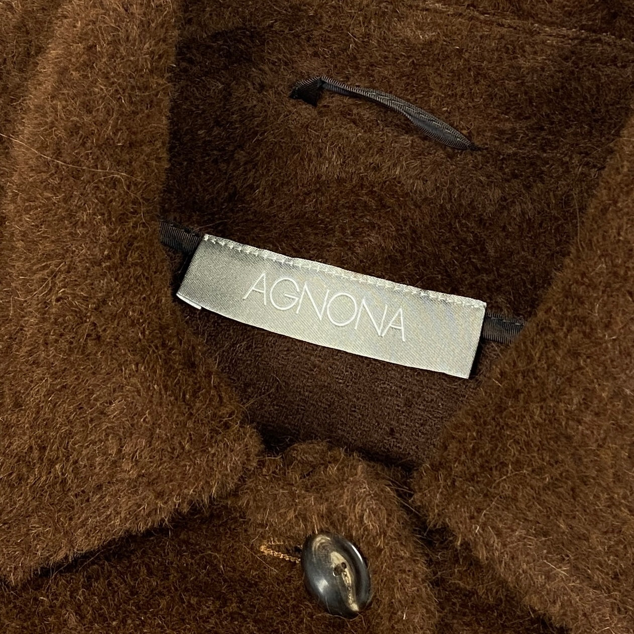 29k6【美品】AGNONA アニオナ ダッフルコート ロングコート アルパカコート アウター イタリア製 42サイズ ブラウン レディースu02t