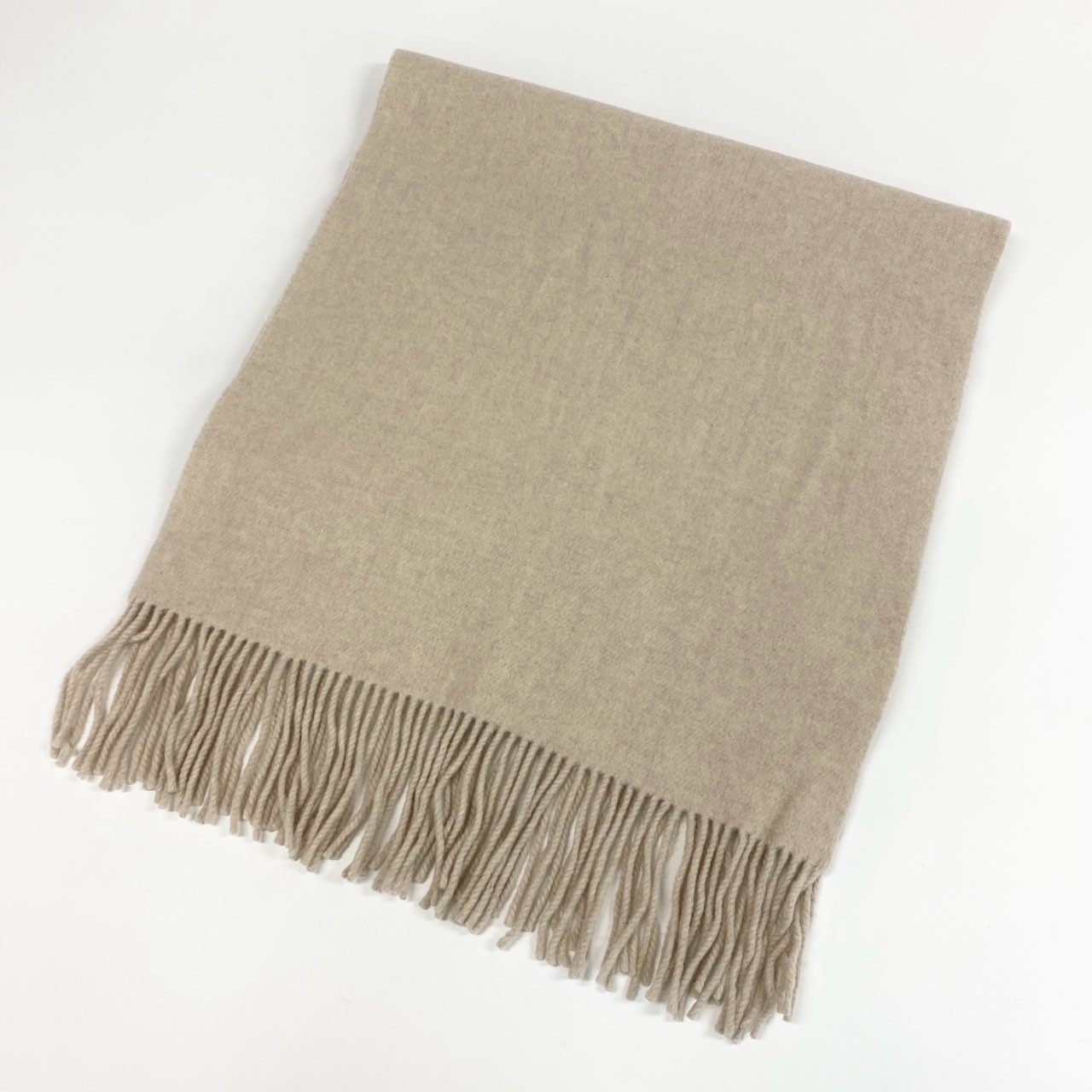 a5 ASAUCE MELER アソースメレ 大判 マフラー ストール ベージュ フリンジ ボリューム◎ 日本製 WOOL ウール MADE IN JAPAN