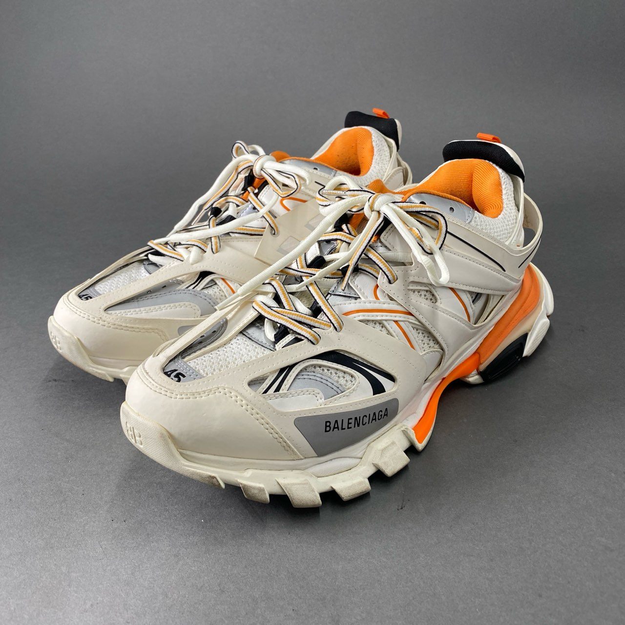 3c30 BALENCIAGA バレンシアガ TRACK TRAINER トラックトレーナー スニーカー 29.5cm ホワイト オレンジ メンズ 男性用