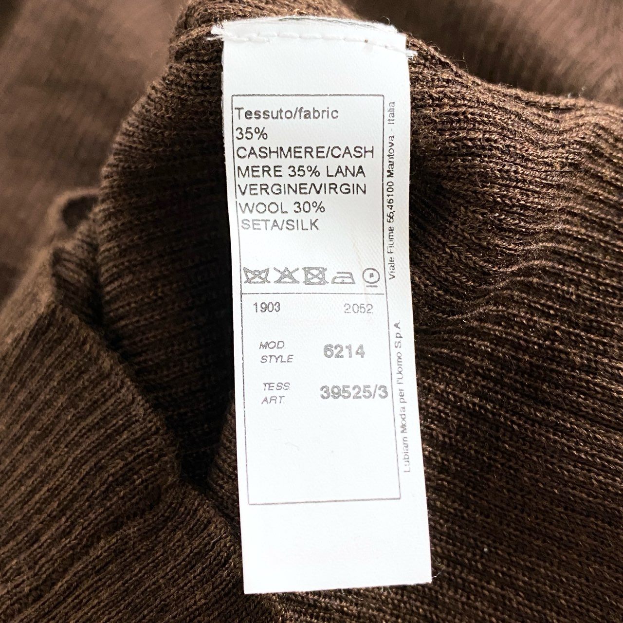 81h12③ 《美品》 Gabriele Pasini ガブリエレパジーニ イタリア製 タートルネック ニット セーター トップス 長袖 ロングスリーブ ブラウン カシミヤ ウール シルク