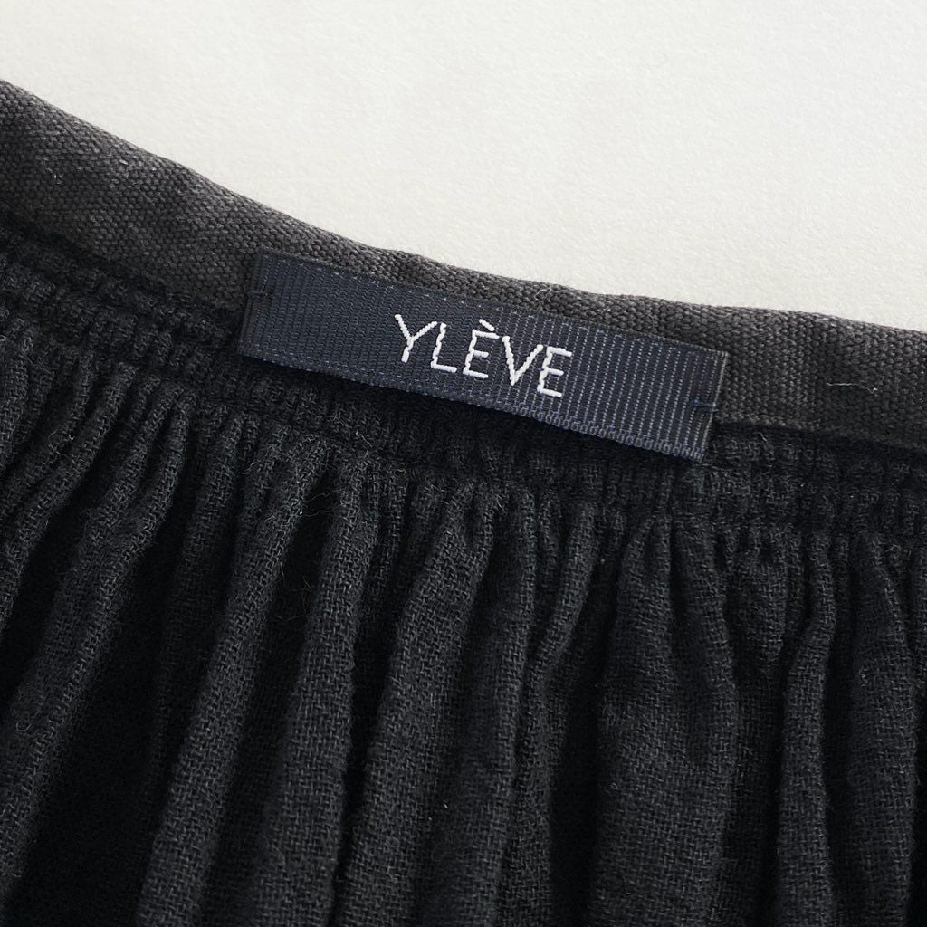 50e21 YLEVE イレーヴ コットンボイルペザントブラウス 長袖 トップス プルオーバー シャツ 日本製 168-2150039 1 ブラック コットン