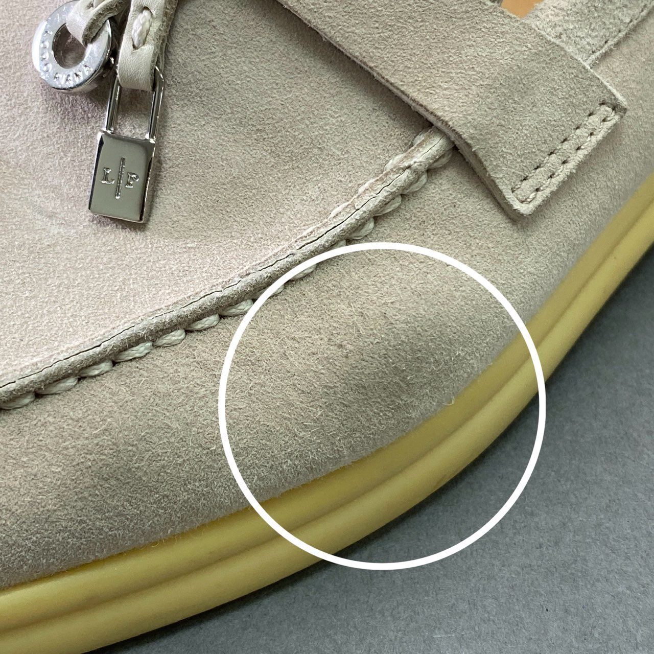 2f23 Loro Piana ロロピアーナ SUMMER WALK サマーチャーム ウォークモカシン シューズ 37 ベージュ レザー スリッポン ローファー 保存袋付き