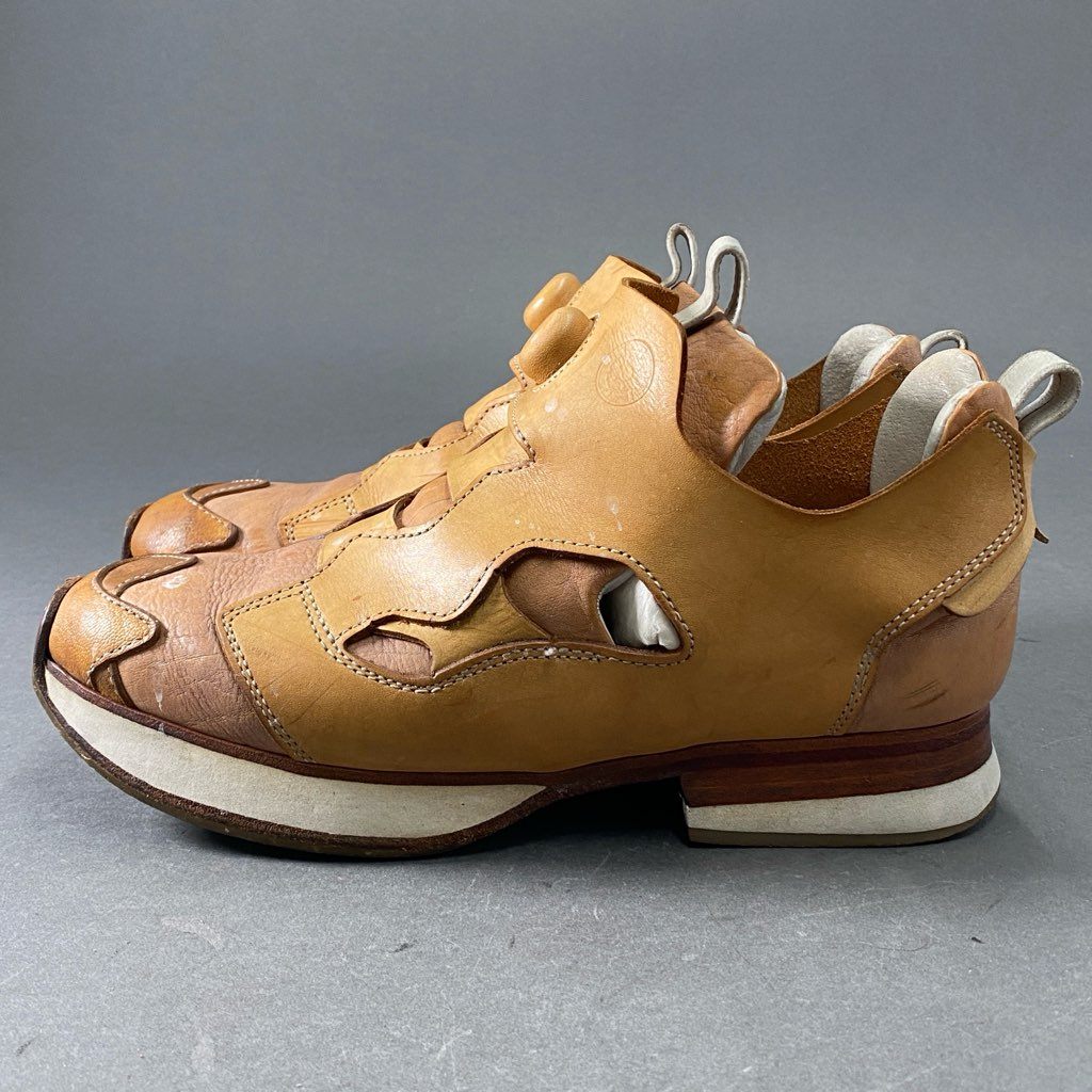 7f7 Hender Scheme エンダースキーマ Reebok Insta Pump Fury オマージュ ポンプフューリー ヌメ革 レザー ローカットスニーカー ベージュ レザー