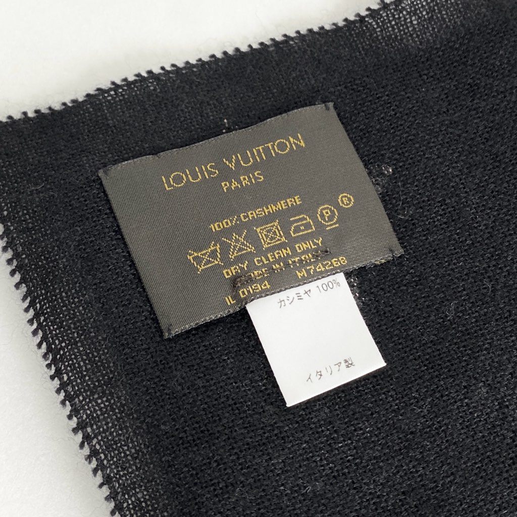 1f8 LOUIS VUITTON ルイヴィトン エトール モンテカルロ カシミヤ100% ラインストーン マフラー ストール M74268 ブラック cashmere LV イタリア製 ショール