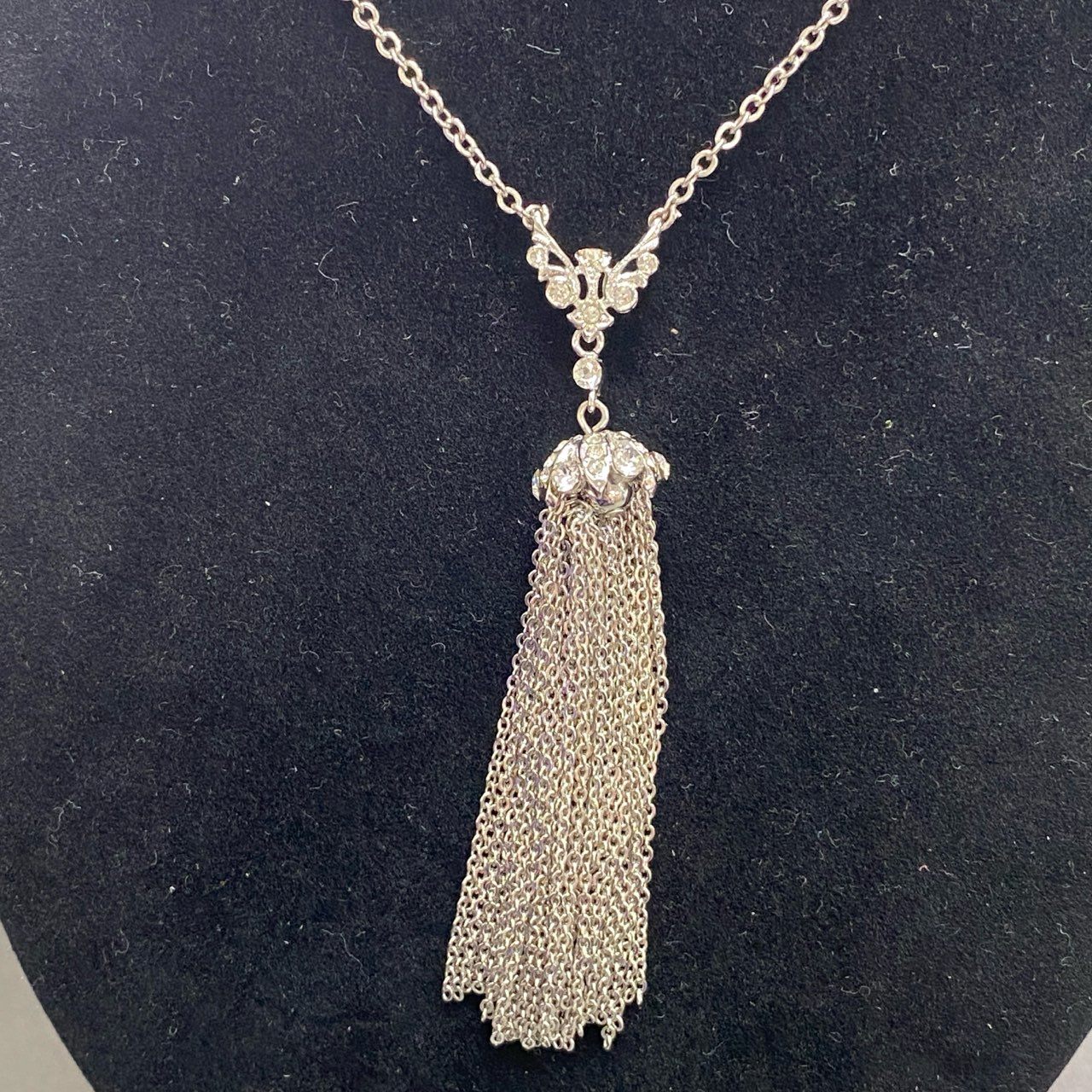 d15 《美品》 FOXEY フォクシー チェーンネックレス 小物 ロングチェーン シルバー レディース