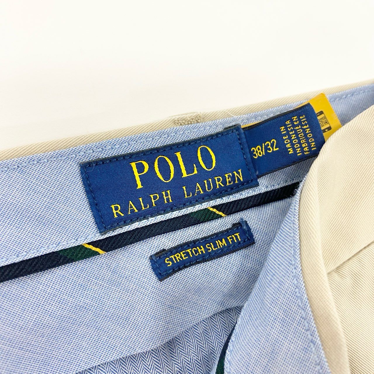 81j8 POLO RALPH LAUREN ポロラルフローレン ストレッチスリムフィット チノ パンツ 38/32サイズ ベージュ メンズo07t