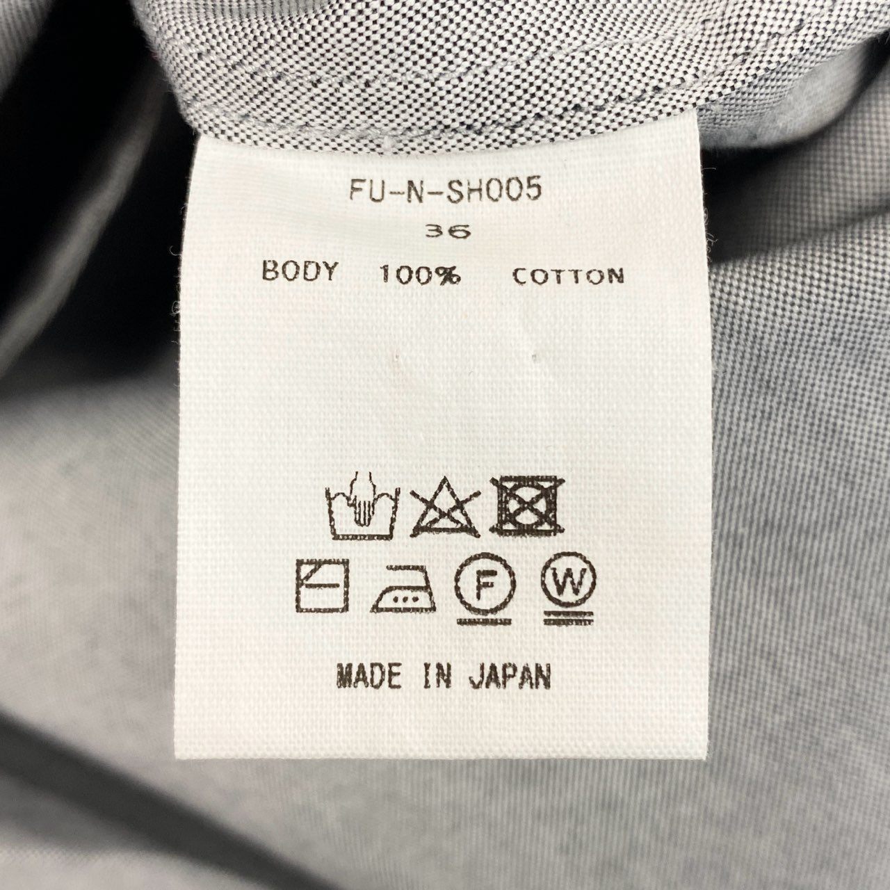 56f5 《未使用品》タグ付 FUMIKA UCHIDA フミカウチダ オックスフォードカシュクールワンピース 長袖シャツワンピース ドレス FU-N-SH005 36 グレー コットン