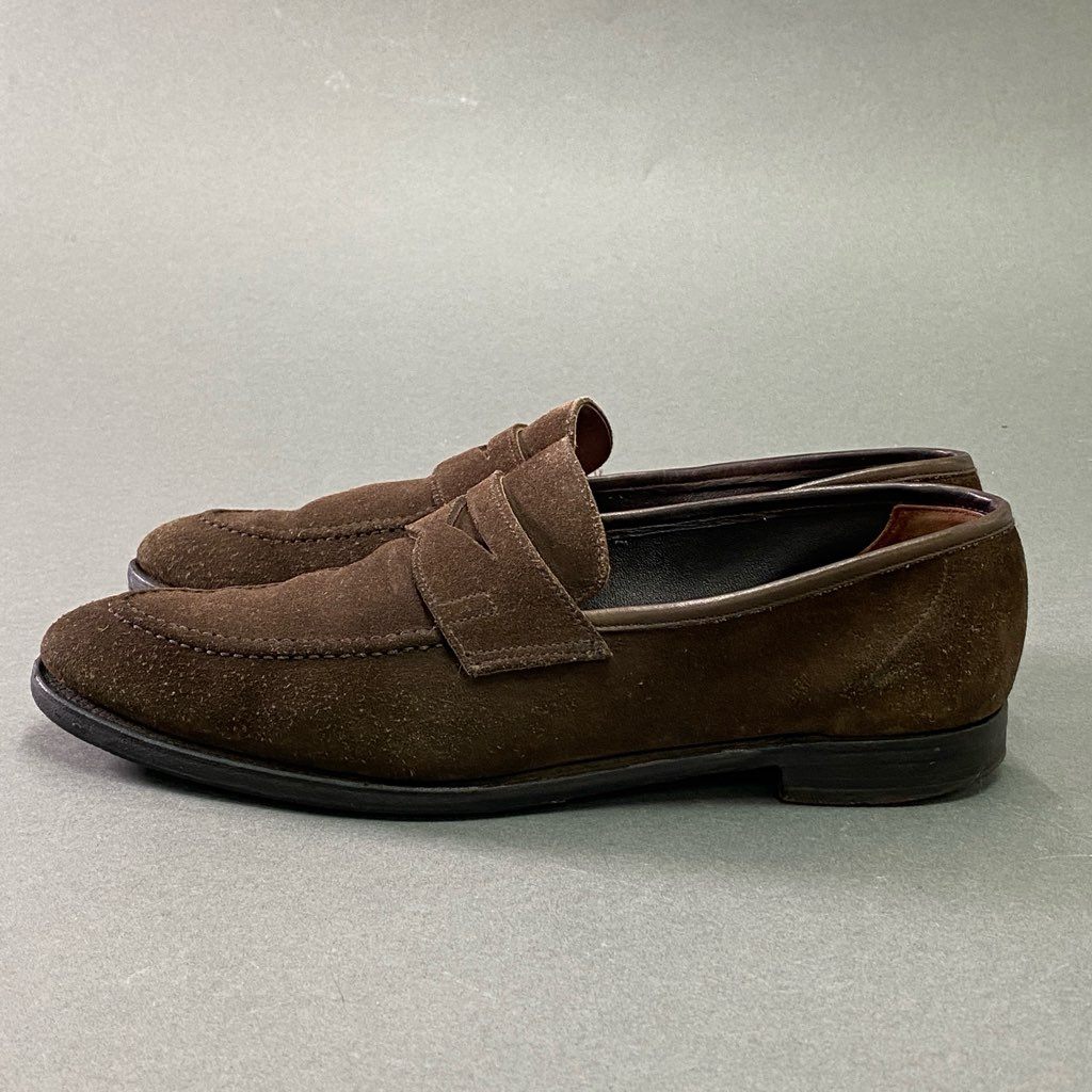 3e10 CROCKETT&JONES クロケットアンドジョーンズ Teign テイン コインローファー 6 1/2 ブラウン スエードレザー SELSEY セルシー シューズ 革靴