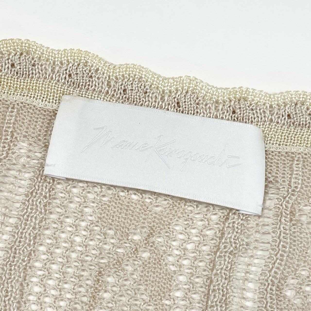 71f27 Mame Kurogouchi マメクロゴウチ Traditional Curtain Lace Knitted Cardigan ニットカーディガン トップス サイズ1 アイボリー レディース 日本製