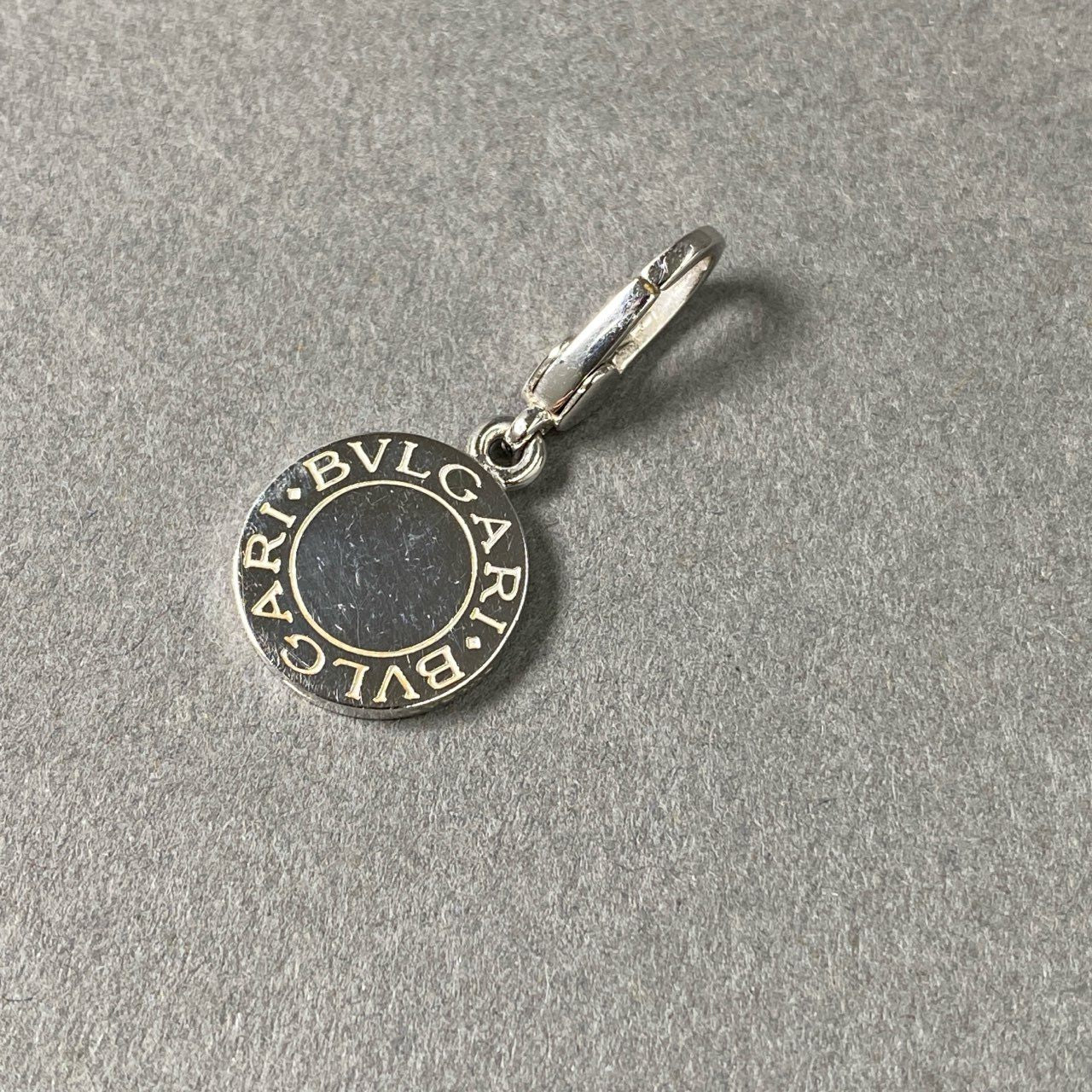 Pf16-1 BVLGARI ブルガリ K18WG オニキス ペンダントトップ チャーム ホワイトゴールド ジュエリー ネックレス
