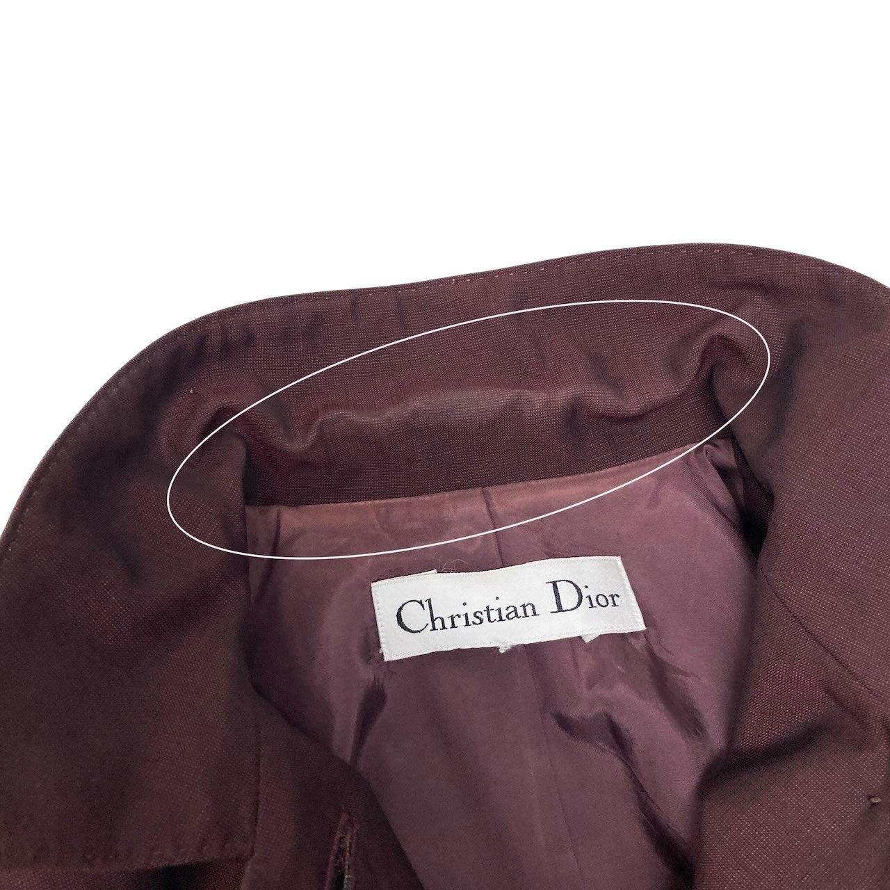 50g4 Christian Dior クリスチャンディオール ロングスリーブ シャツジャケット モヘア混 ワインレッド レディース 女性用o07t