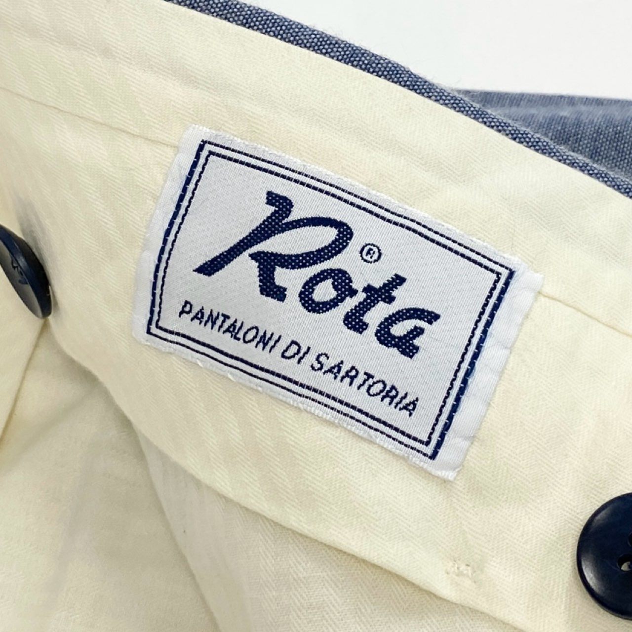 28f14 Rota PANTALONI DI SARTORIA ボトム メンズパンツ コットンウール イタリア製 カジュアル テーパード メンズ 男性用 48 ブルー