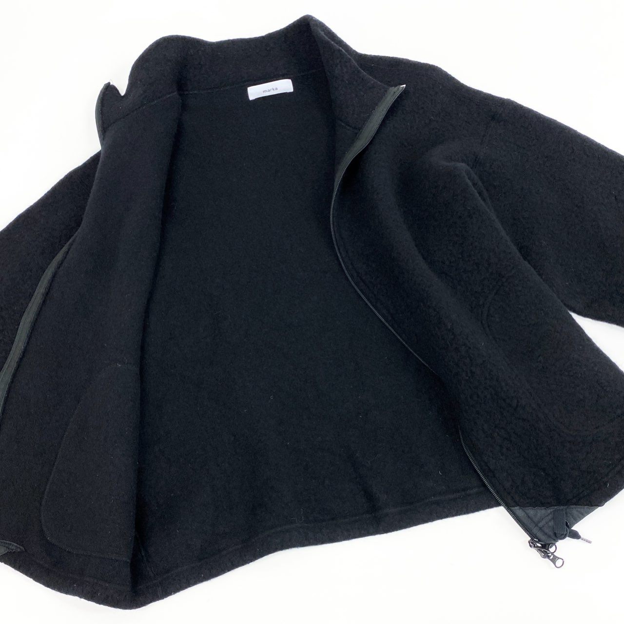 49f2 marka マーカ ZIP UP CARDIGAN WOOL PILE SHEEP ジップアップカーディガン アウター ジャケット 羽織 M21C-17OS01 1 ブラック ウール